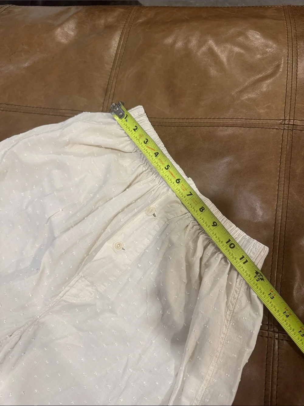 Rudy Jude Tony Swiss Dot Natural Wide-Leg Cotton Gauzy Lounge Trousers Small